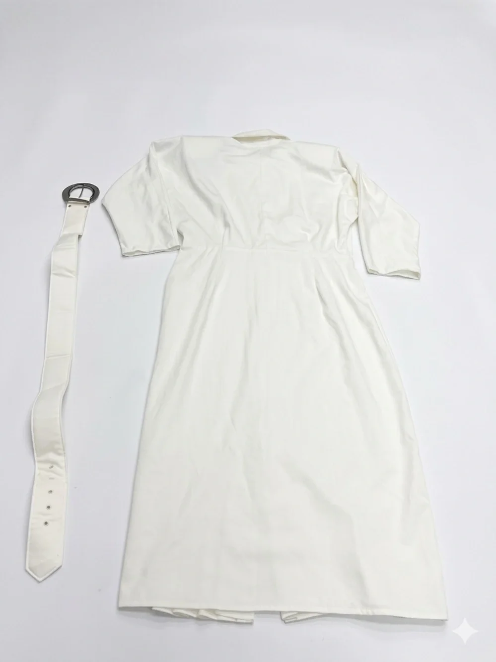 Vintage Positive Influence White Flame Shoulder Western Midi Dress Set 9/10